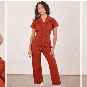 Burnt orange Big Bud Press short sleeve jumpsuit